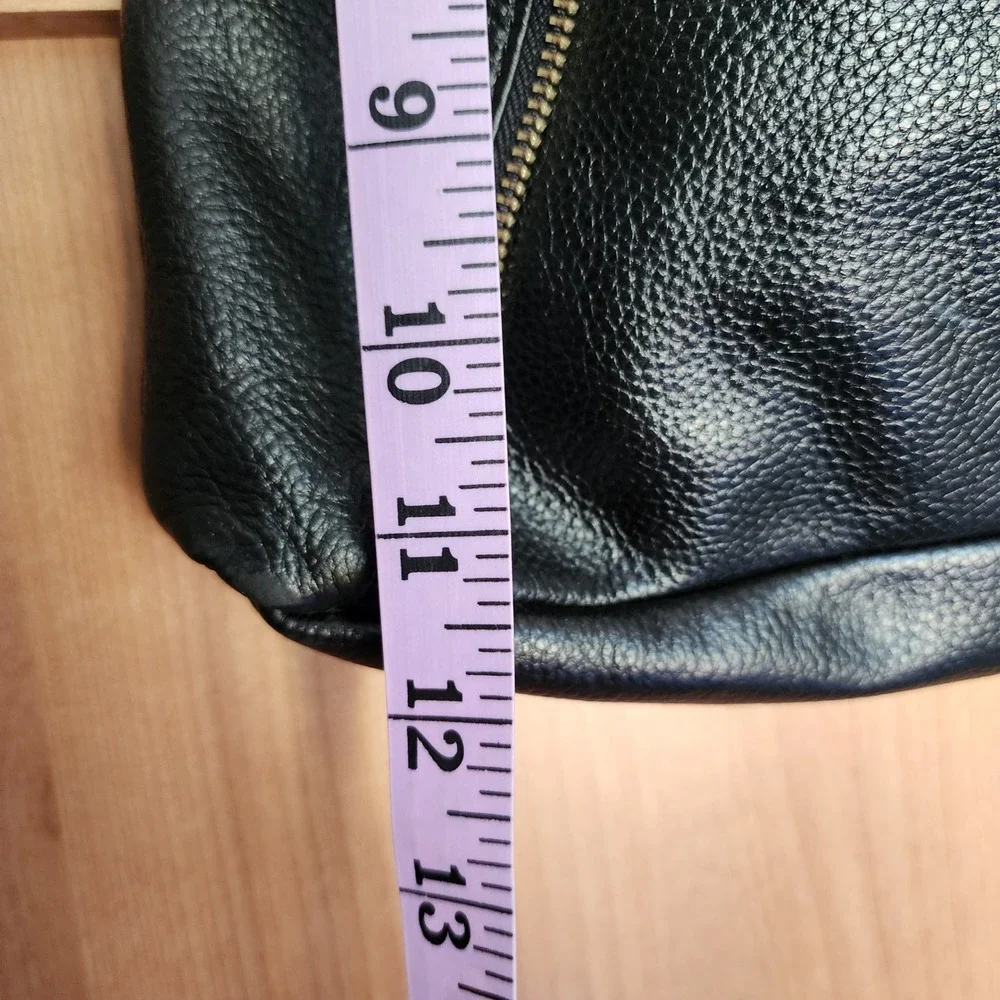 Onna Ehrlich Black Pebbled Leather Tassel Hobo Shoulder‎ Bag Purse Quiet Luxury